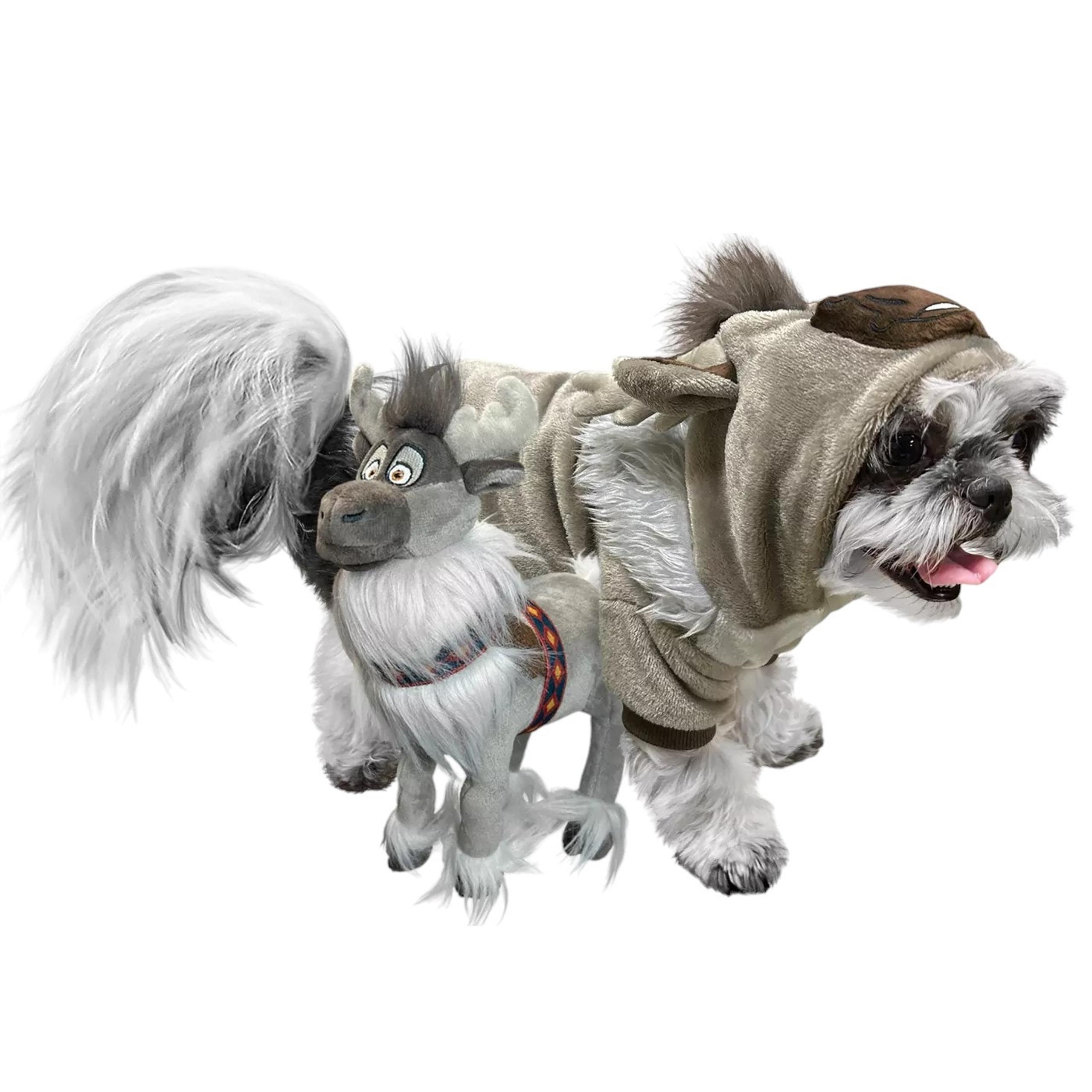 Disney Frozen Sven Gray Reindeer Plush Dog Toy Squeaky Crinkle Thrash Play New