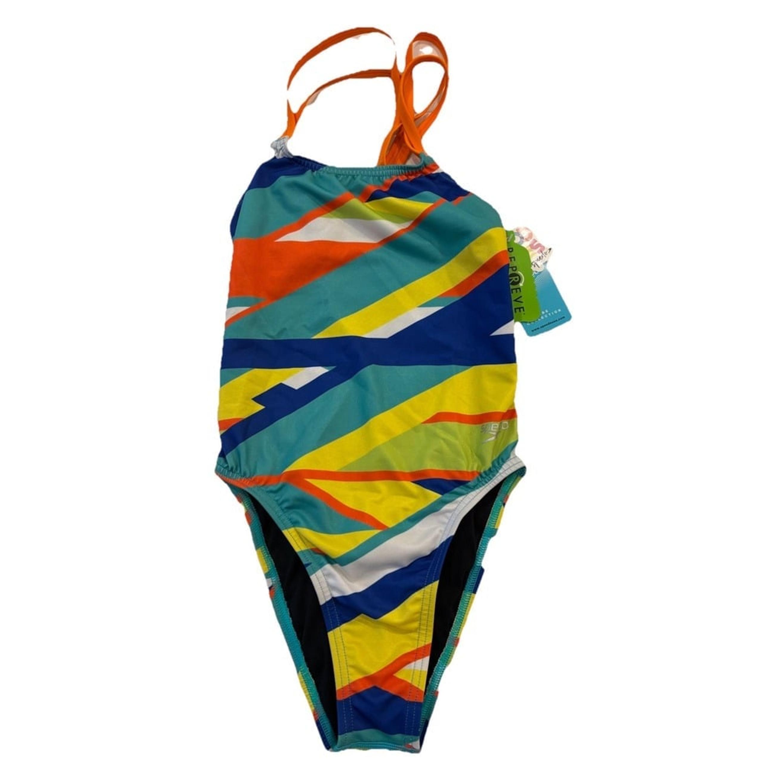 Speedo Womens Good Vibes Collection Athletic One Piece Swimsuit Size 26