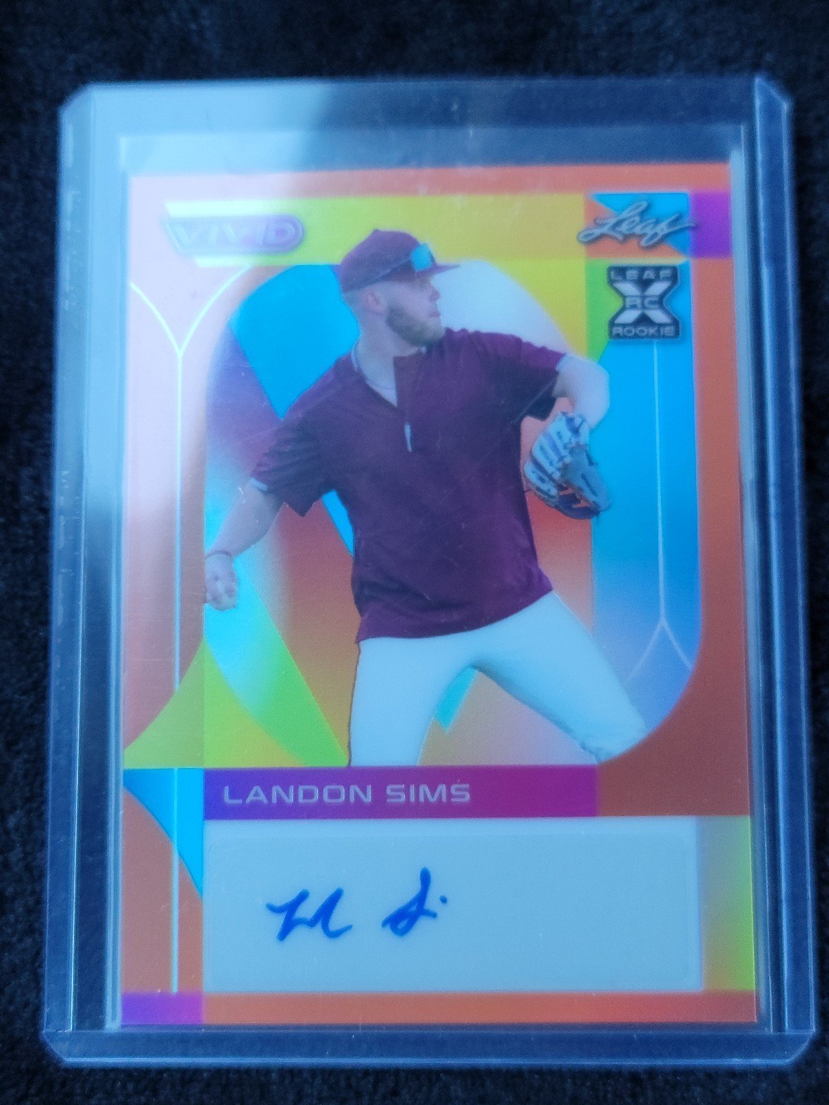 2022 Leaf Vivid MLB Baseball Auto Autograph RC Rookie Landon Sims /10