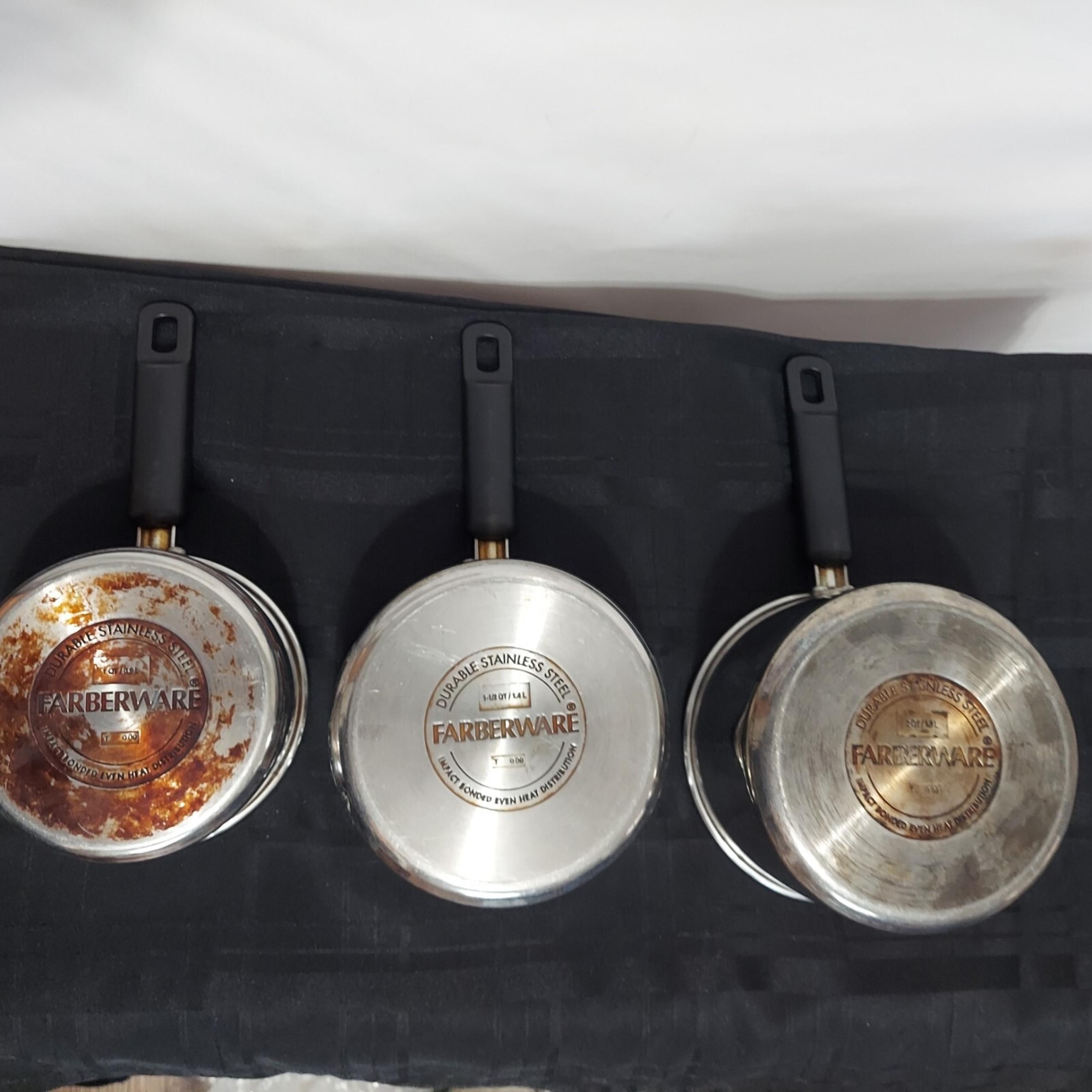Farberware 1 Qt, 1.5 Qt, 2 Qt Durable Stainless Steel Saucepans Pot