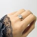 Vintage Sterling Silver 925 Ring Sz 8.4 Inlayed Cubic Zirconia Oval Cut Classic
