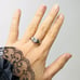 Vintage Sterling Silver 925 Ring Sz 8.4 Inlayed Cubic Zirconia Oval Cut Classic