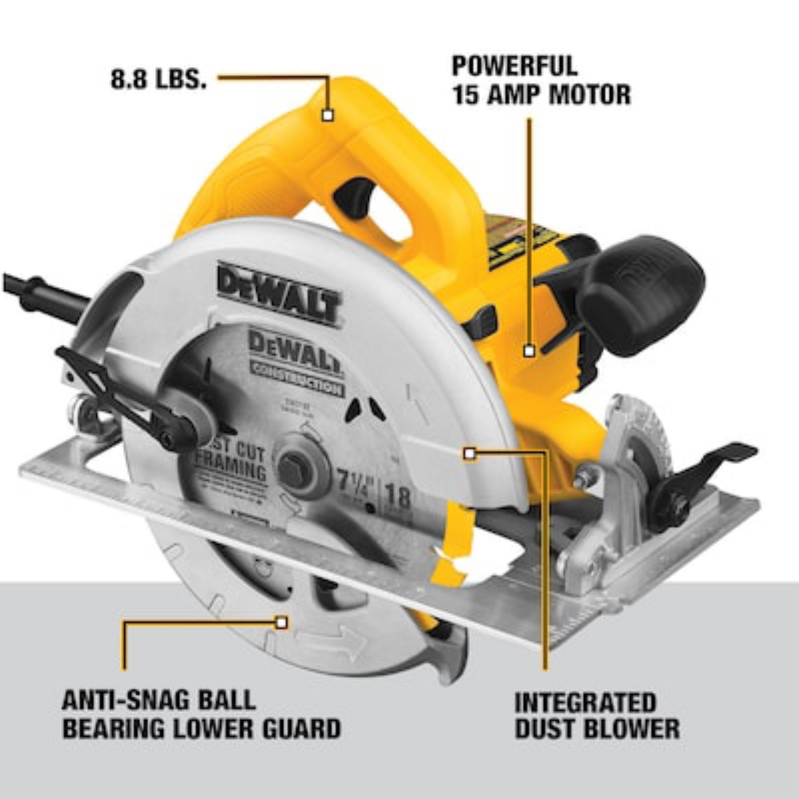 DEWALT 15-Amp 7-1/4-in Corded Circular Saw (Th2416)