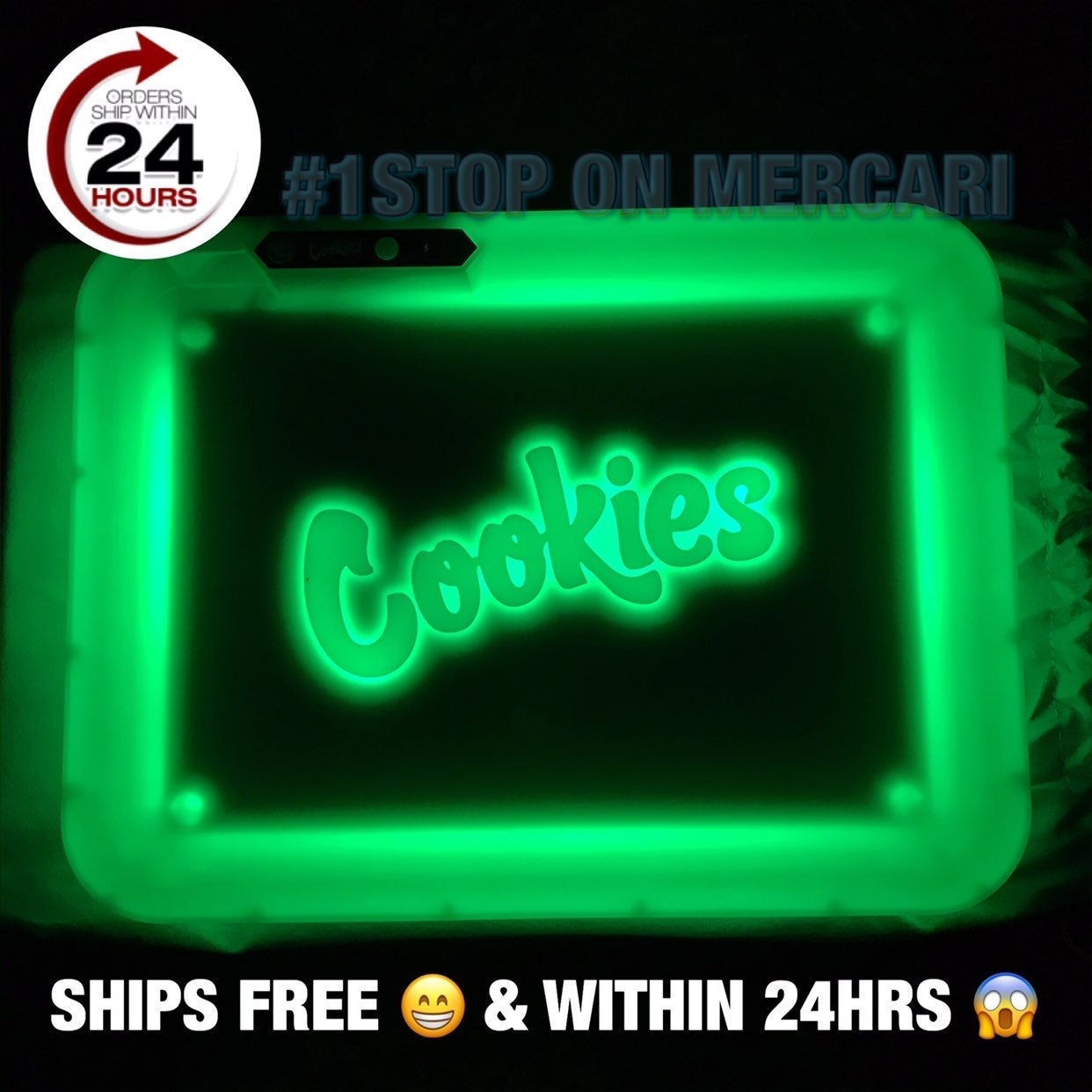 Green Led cookies Rolling Tray