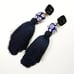 TORY BURCH Wood Ceramic Bead & Dark Blue Tassel Clip On Earrings