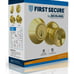 First Secure by Schlage Deadbolt and Keyed Entry Hawkins Knob in Bright Brass