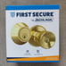 First Secure by Schlage Deadbolt and Keyed Entry Hawkins Knob in Bright Brass