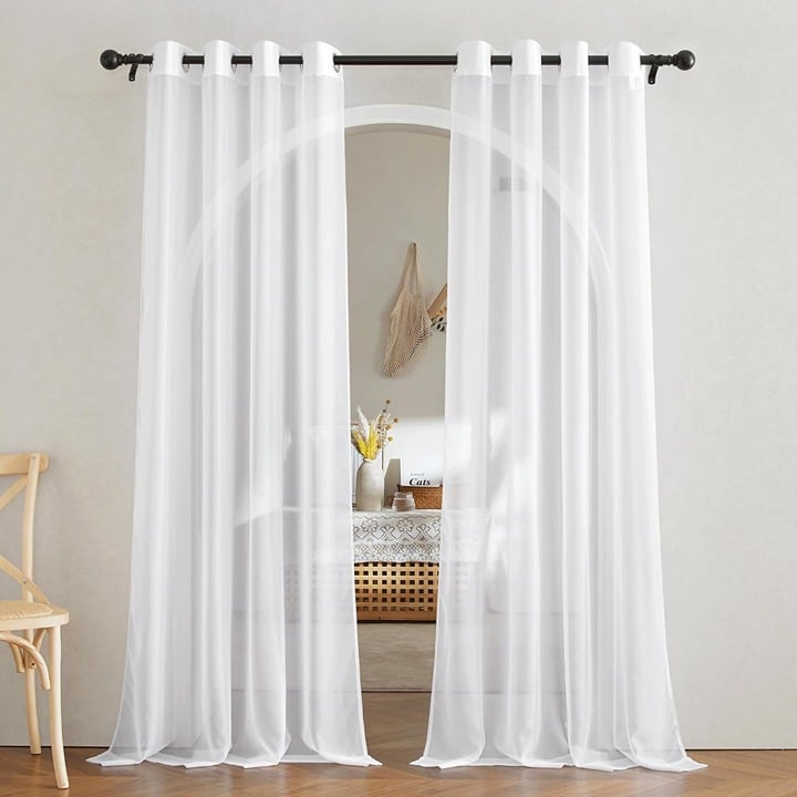Sheer Curtains 84 inches Long Home Decoration White 84 L x 54 W