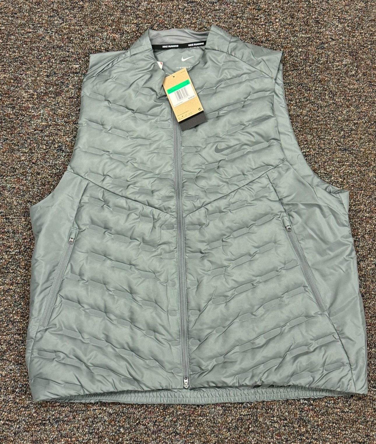 Nike Therma-FIT ADV Repel Down Running Vest Gray Men's Size XL FB7542-084