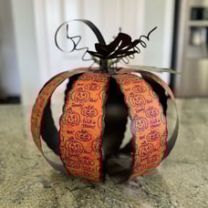 Beautiful Metal Pumpkin. Trick or Treat Halloween Decorations 12”