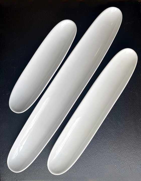 Vintage Long Tray/Plates For Baguettes- Bread -Salads Or Set Of 3 Classic BRWT