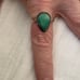 NATIVE/VINTAGE - Teardrop Design Green TURQUOISE Stamped 925 Ring