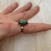 NATIVE/VINTAGE - Teardrop Design Green TURQUOISE Stamped 925 Ring