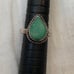NATIVE/VINTAGE - Teardrop Design Green TURQUOISE Stamped 925 Ring
