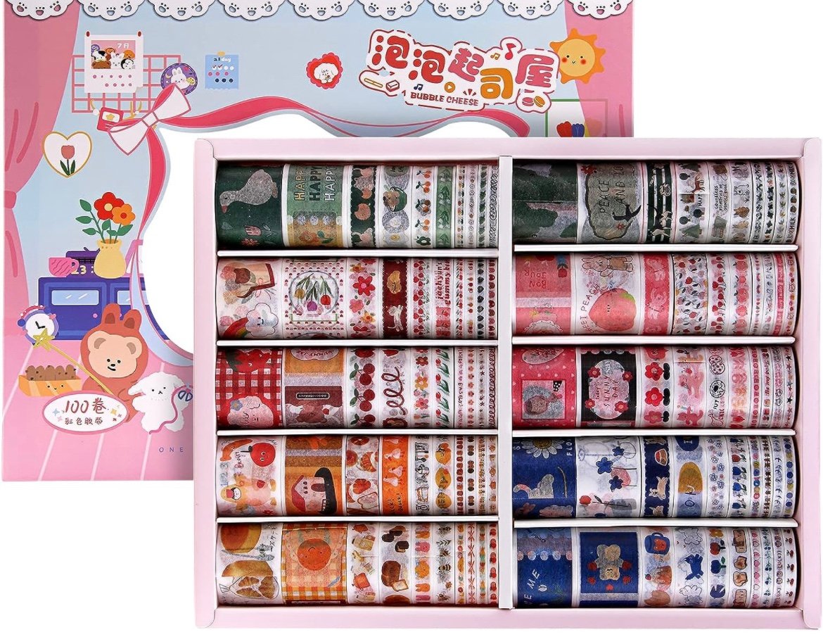 Korean stationery washi tape set 100 rolls