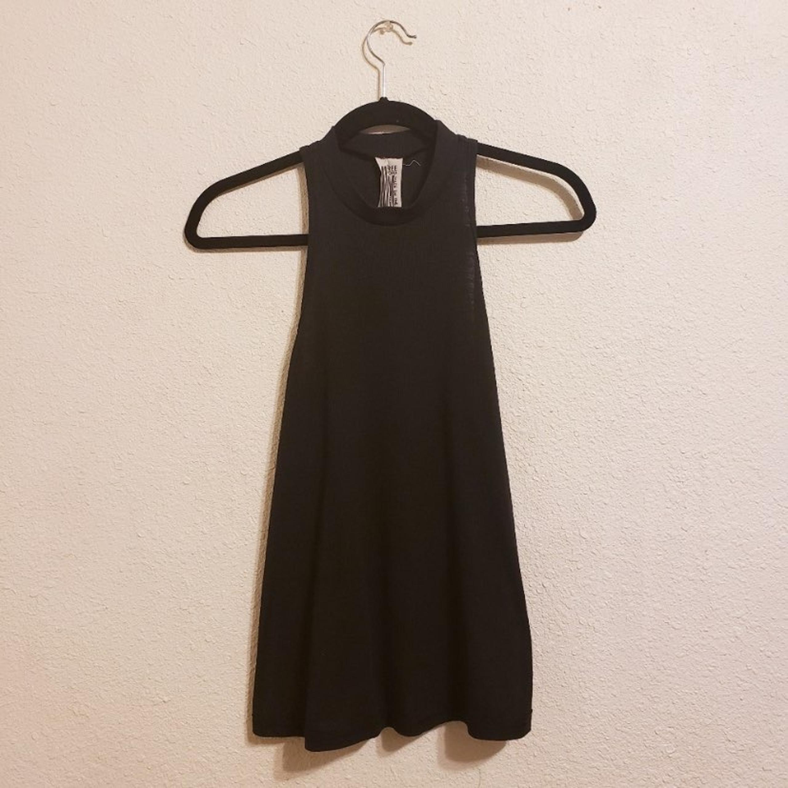 Free People Crew Neck Tank Top Black