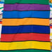 Vintage Disney Bright Striped Fitted TWIN Sheet & Curtain Mickey Mouse 13 deep