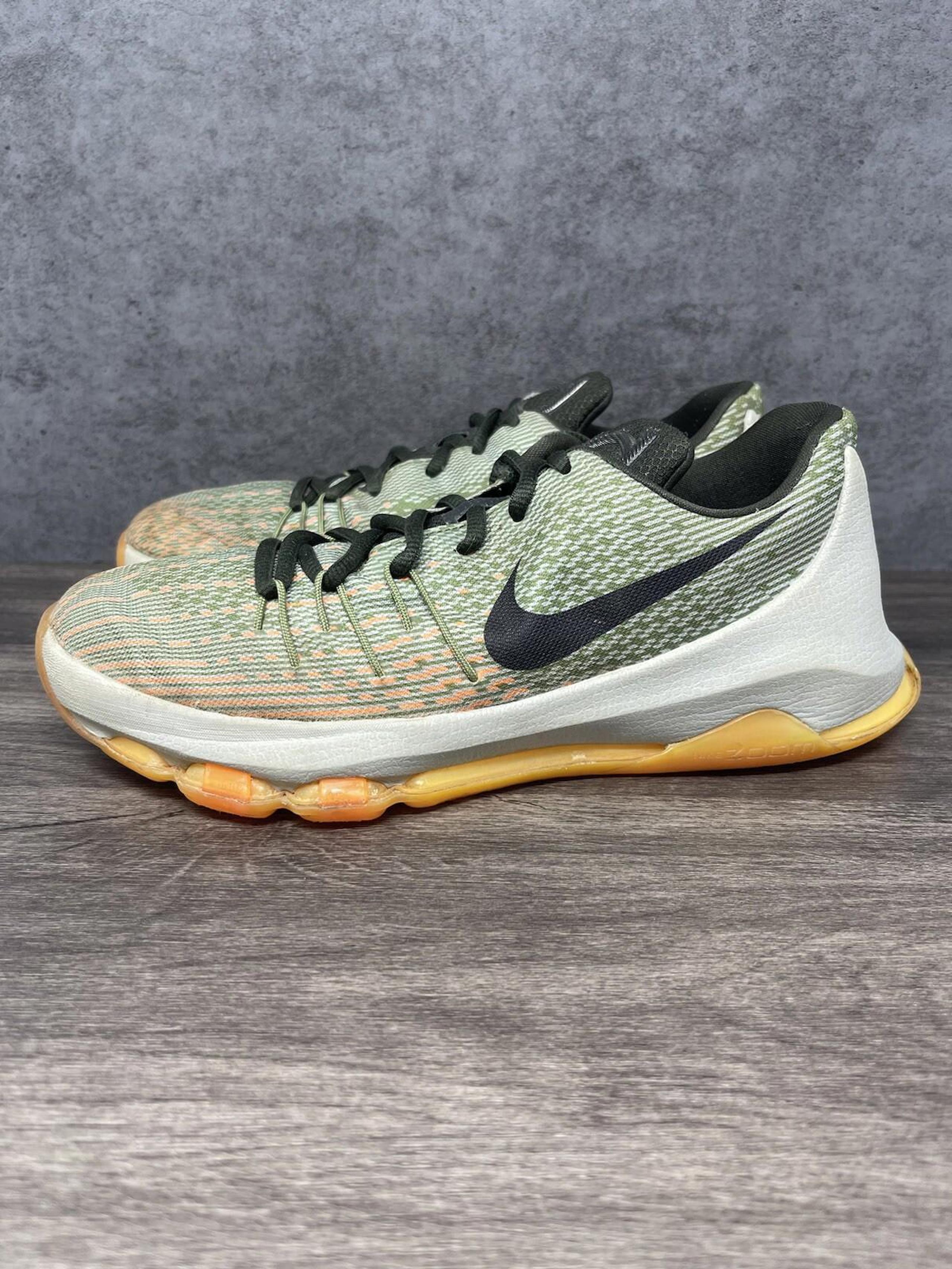 Nike KD 8 Size 7Y Kids / 8.5 Wmns Green Orange Basketball 768867-033 Low Trainer