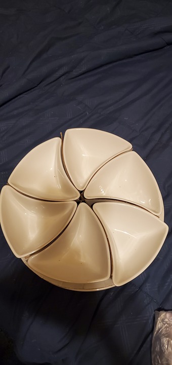 Porcelain serving tray w/ 6 bowls