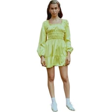 Lisa Says Gah Agatha Smocked Mini Dress Size S Urban Outfitters UO Vibrant