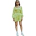 Lisa Says Gah Agatha Smocked Mini Dress Size S Urban Outfitters UO Vibrant