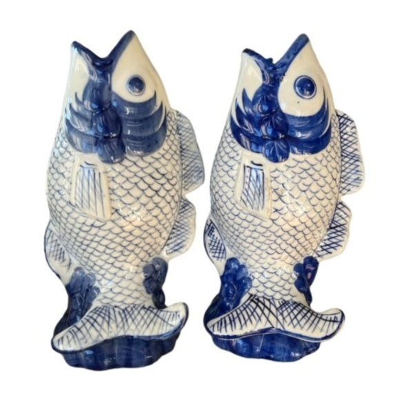 Vintage Koi fish vases