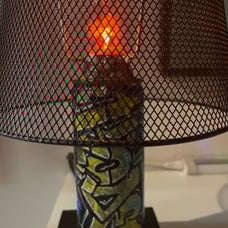 Hand painted spray paint can lamp