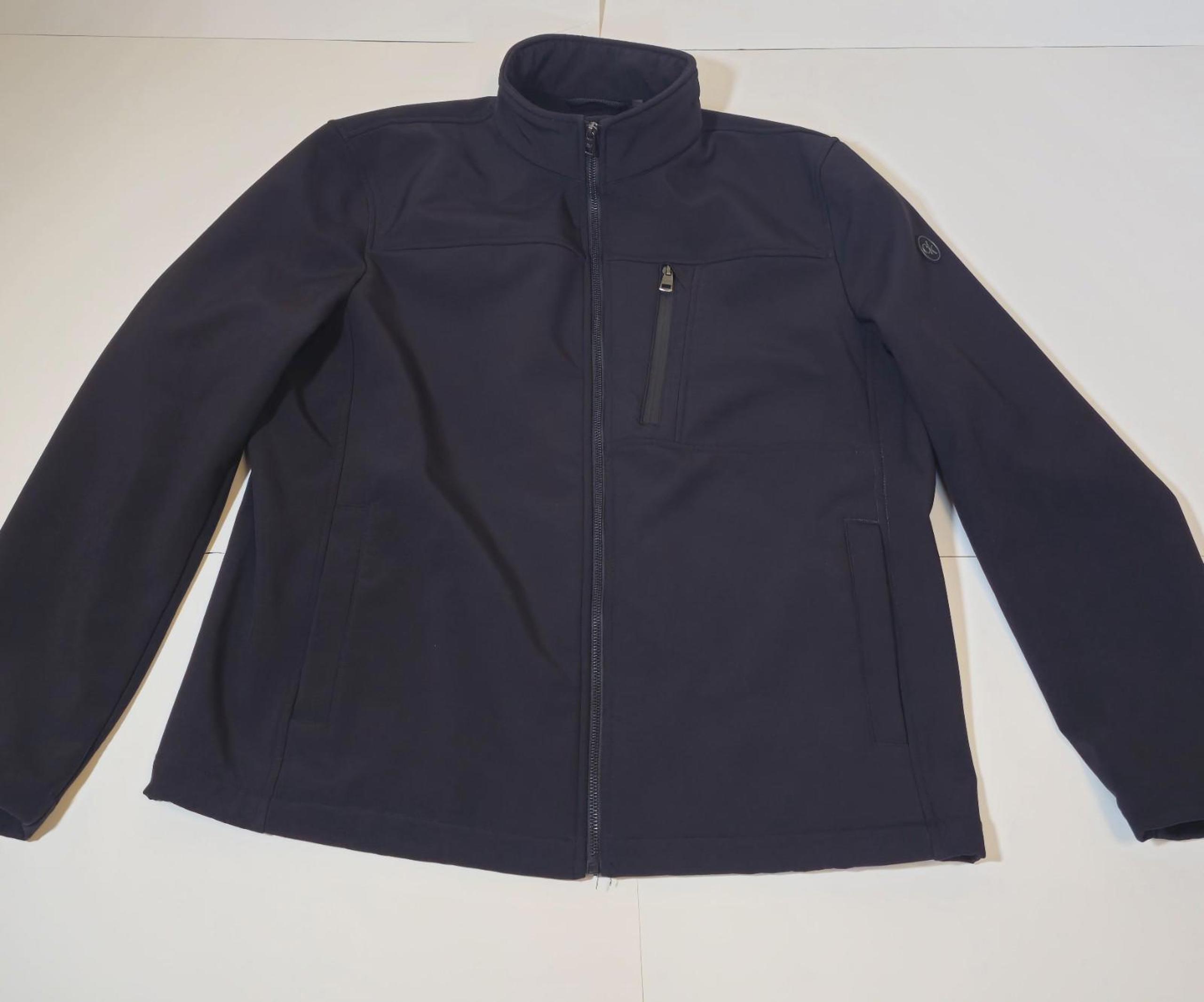 Calvin Klein Men's Soft Shell Full Zip Jacket Black Size Large Windbreaker