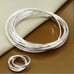 Sterling Silver Bangle Bracelet Set With Matching Ring