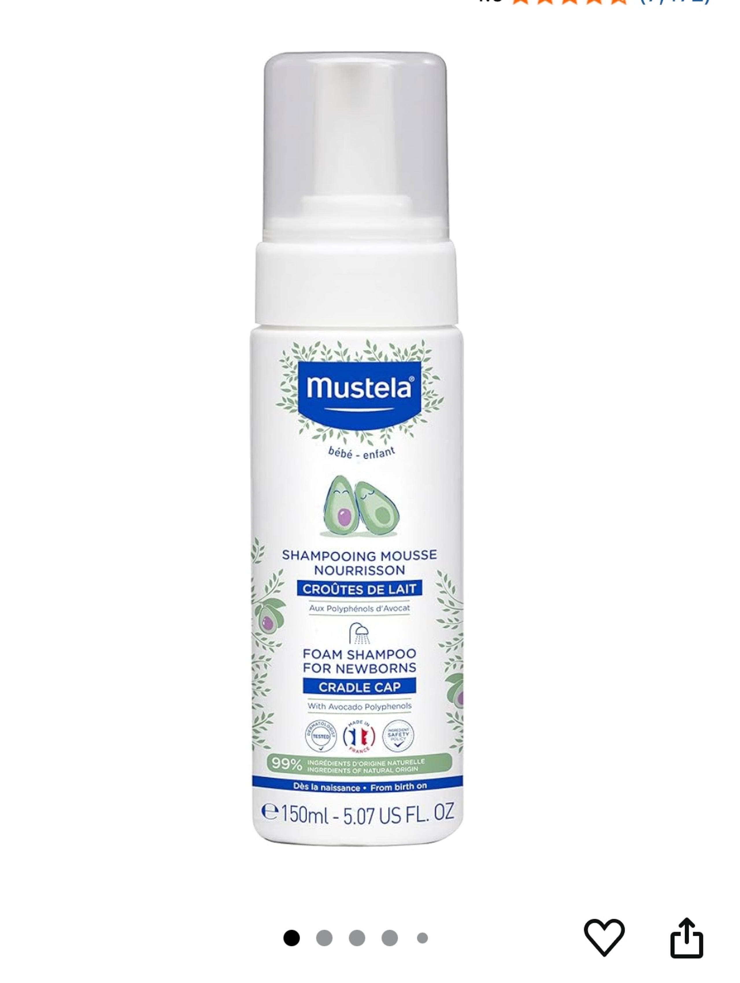 ✨Mustela Cradle Cap Foam Shampoo for Newborns - 5.07 fl oz - Tear-Free✨