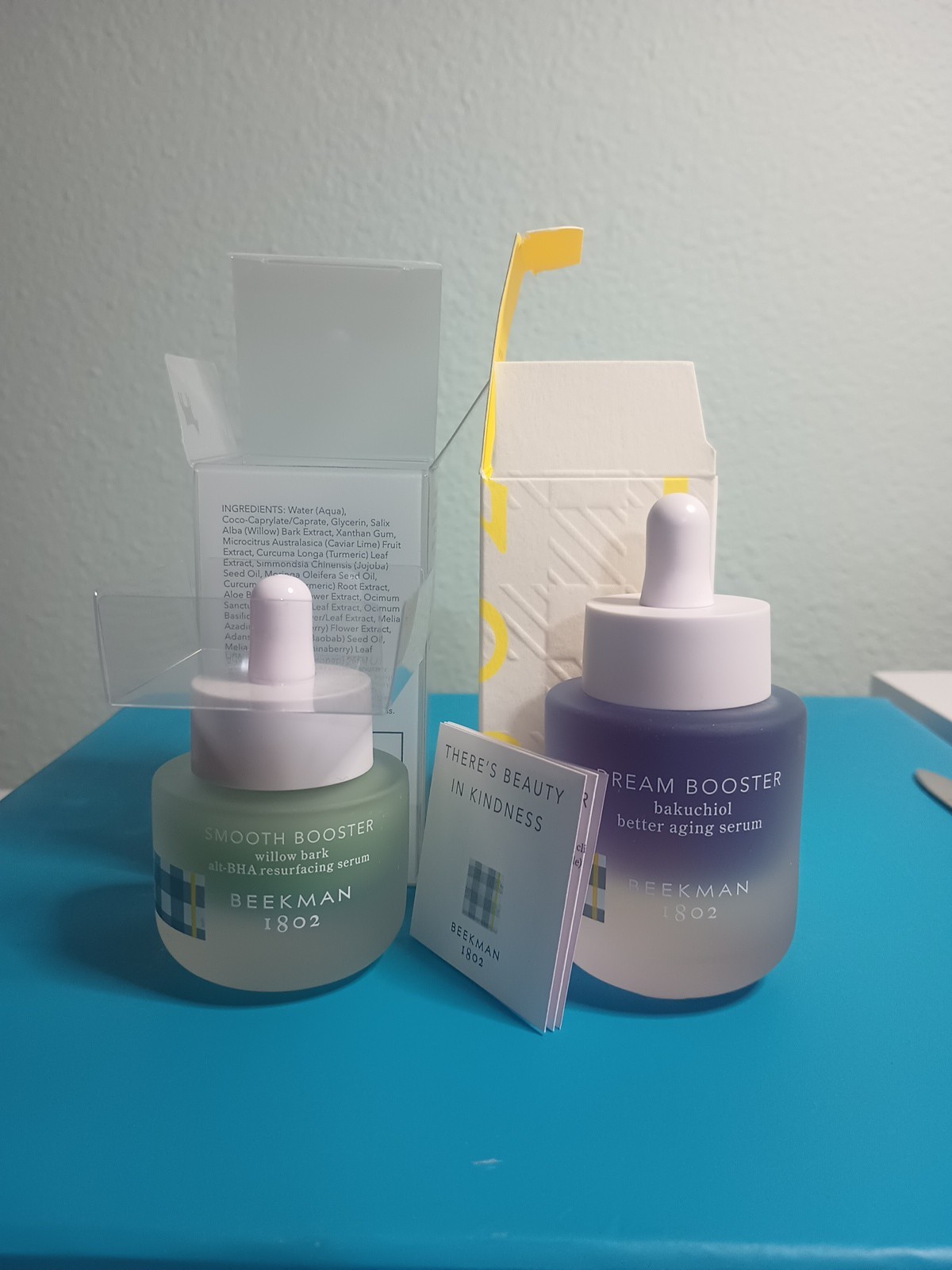NIB Beekman 1802 Vegan Serums .5 oz Smooth Booster and .95 oz Dream Booster