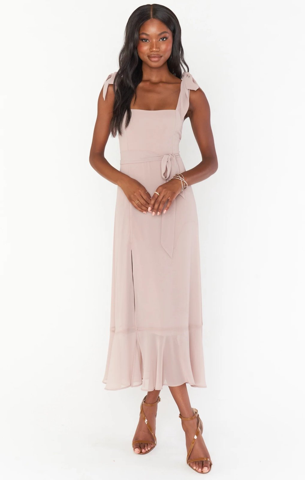 NWT Claire midi dress from Show me your mumu Soft beige chiffon