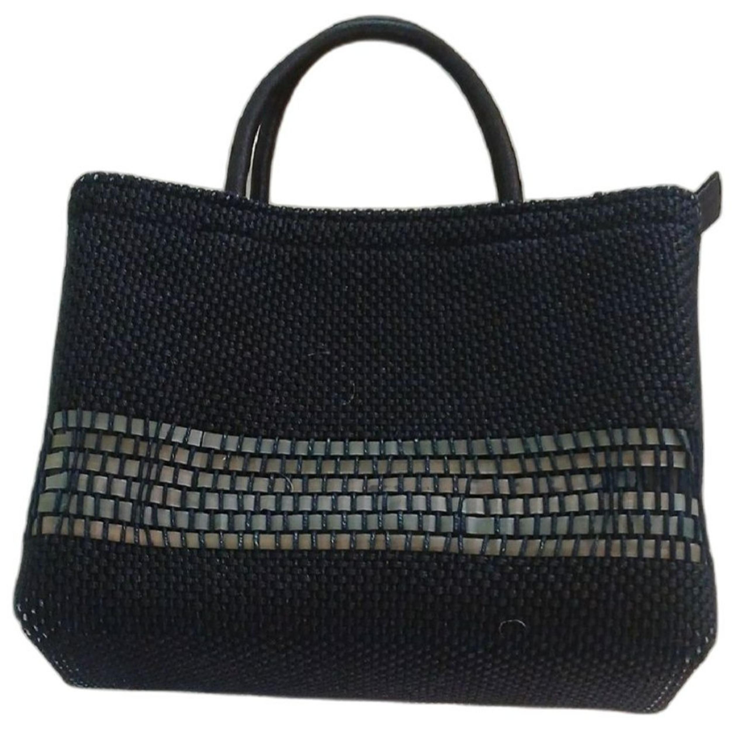 The Sak Elegant Black Woven Handbag Tote Bag Sophisticated Business Classic