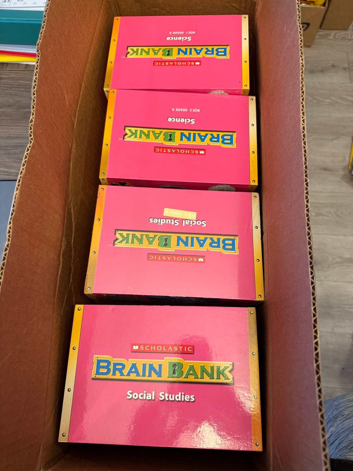 4 Scholastic K Brain Bank boxes