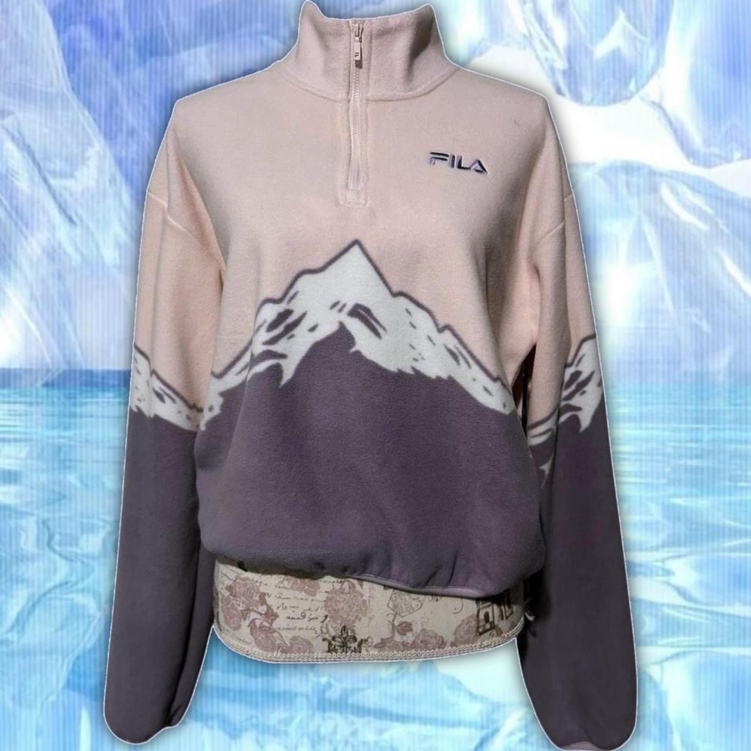 Fila Mountain Print Fleece Pullover pink/purple
