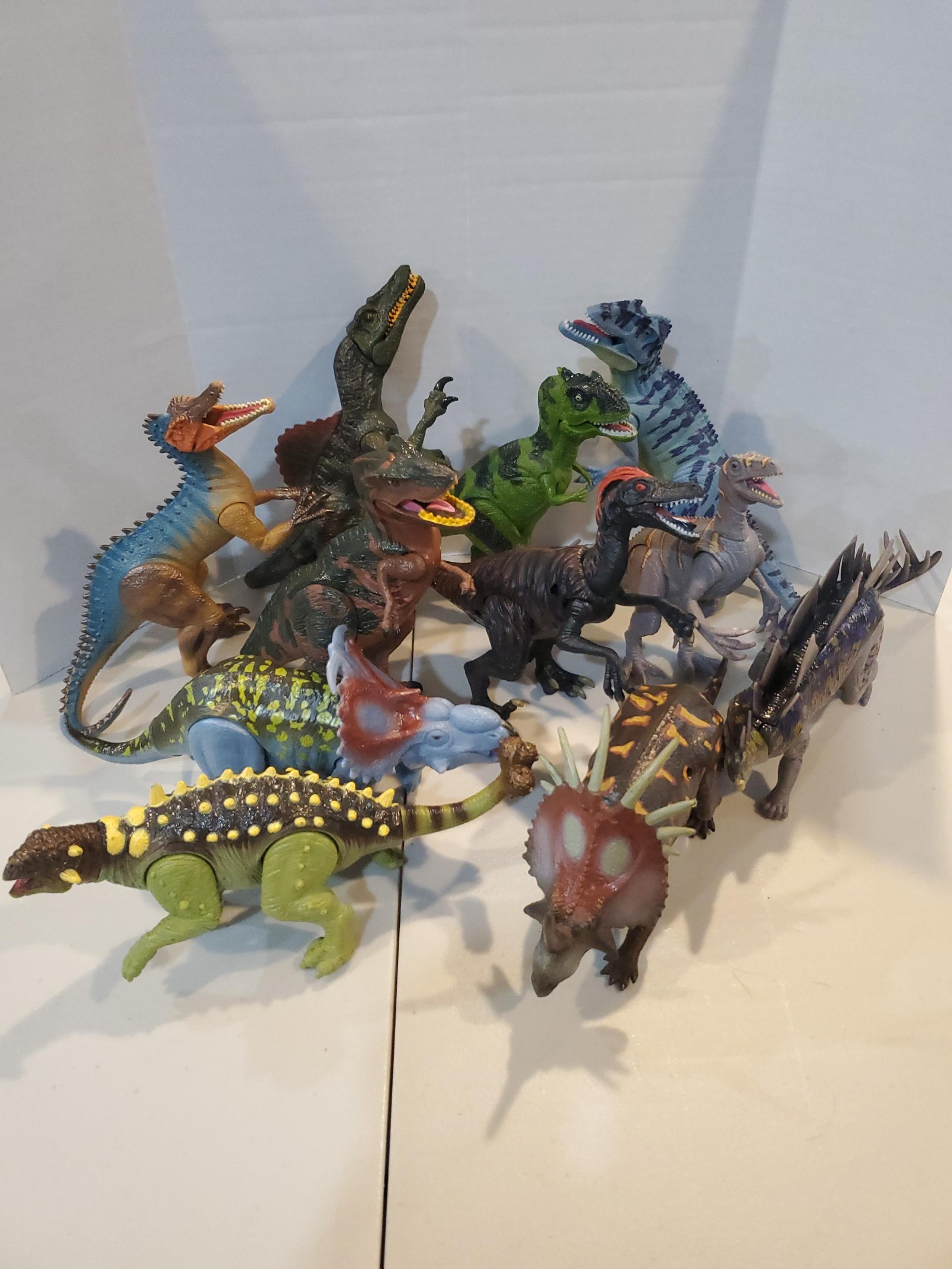 Dinosaur Lot x11 Kid Galaxy Tyrannosaurus Velociraptor Triceratops Spinosaurus