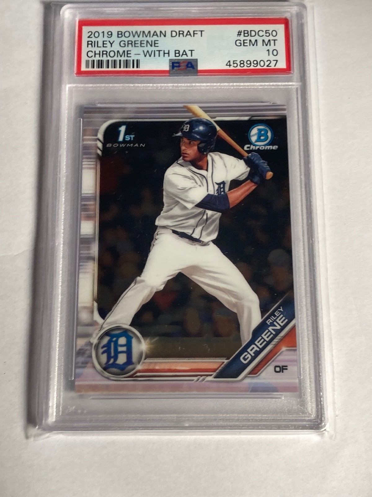 2019 Bowman 1st Chrome Riley Greene PSA 10