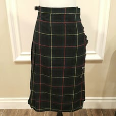 Wool pleated plaid tartan skirt