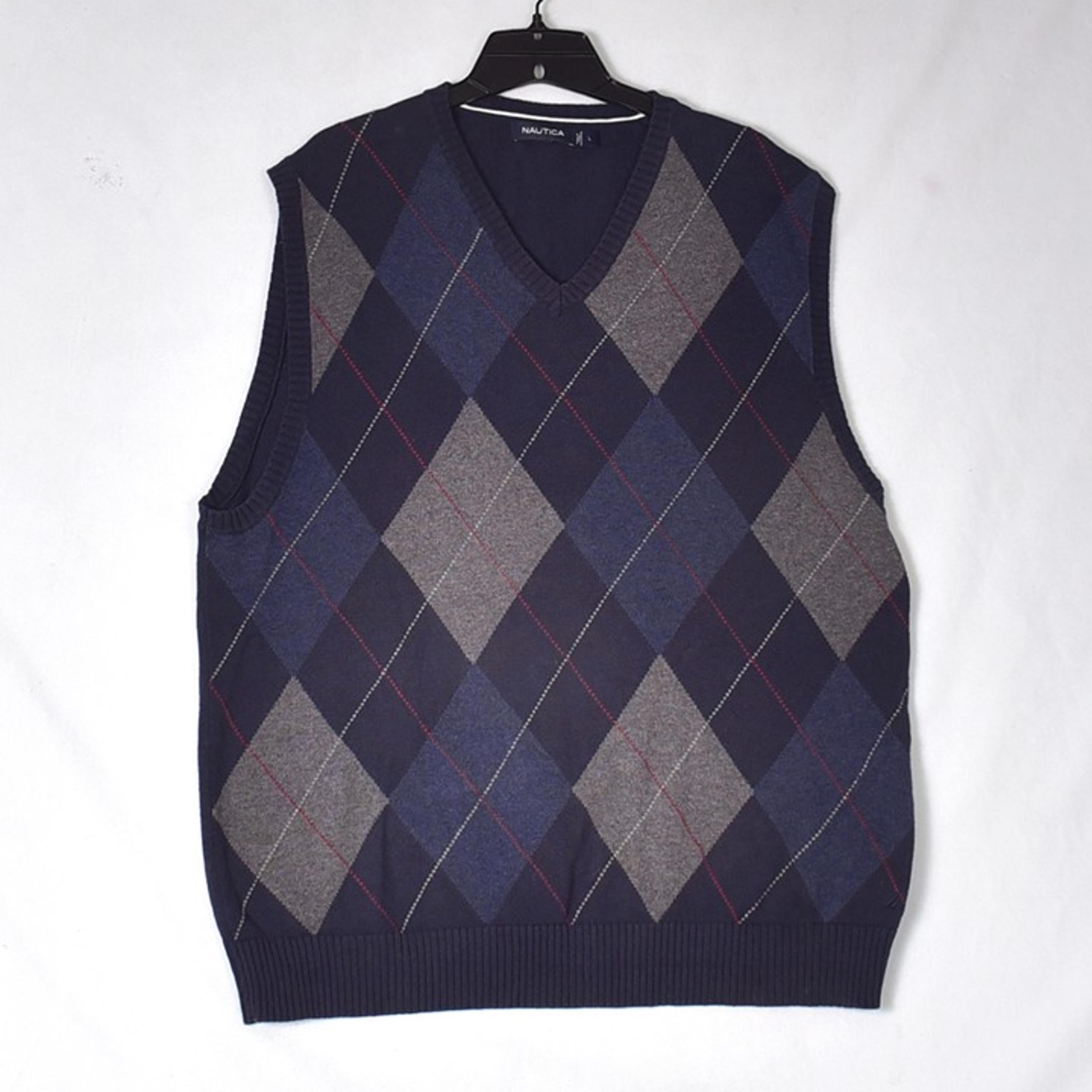Nautica Men's Argyle V Neck Sweater Vest Size Large