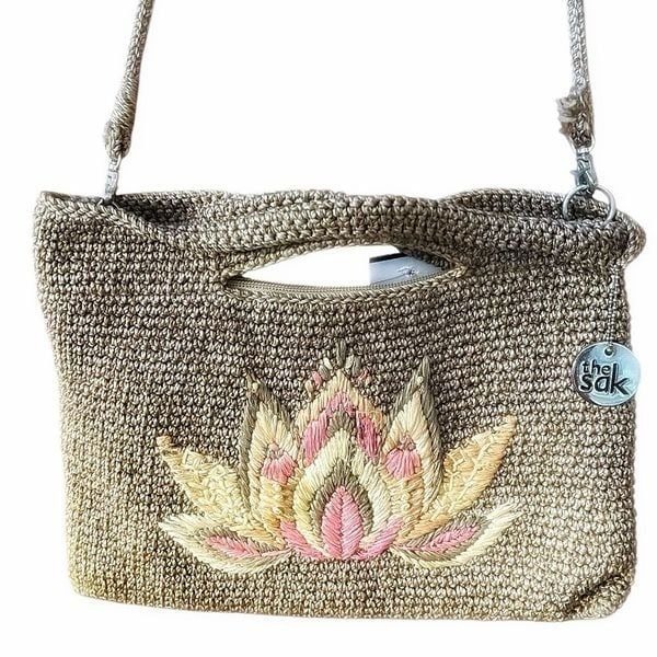 Vintage Saks 5th Avenue The Sak Linden Lotus Convertible Crochet Bali Crossbody