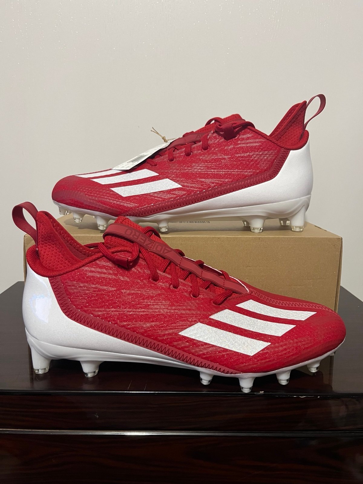 Adidas Adizero Scorch Football Cleats Power Red White GW5070 Men's Size 11.5