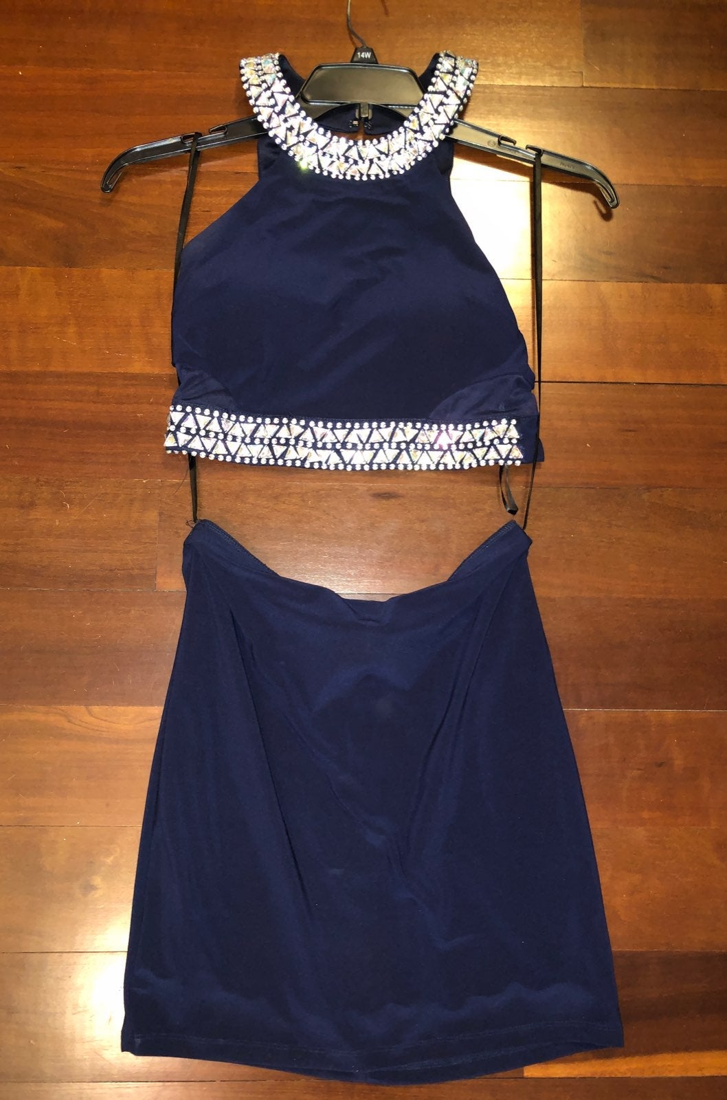 Jaclyn Smith Blue Halter Dress