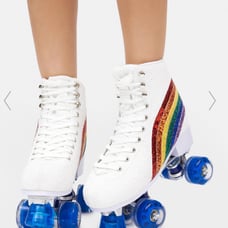 Pride Disco Glitter Derby Roller Skates 8