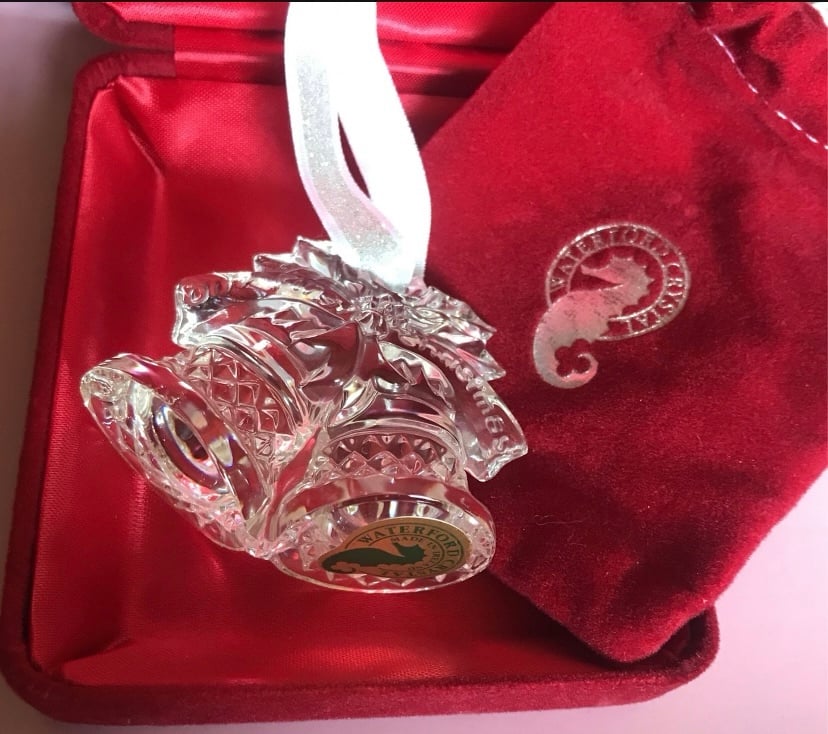 Vintage Very Collectible Waterford Crystal 2000 Our Christmas Double Bells