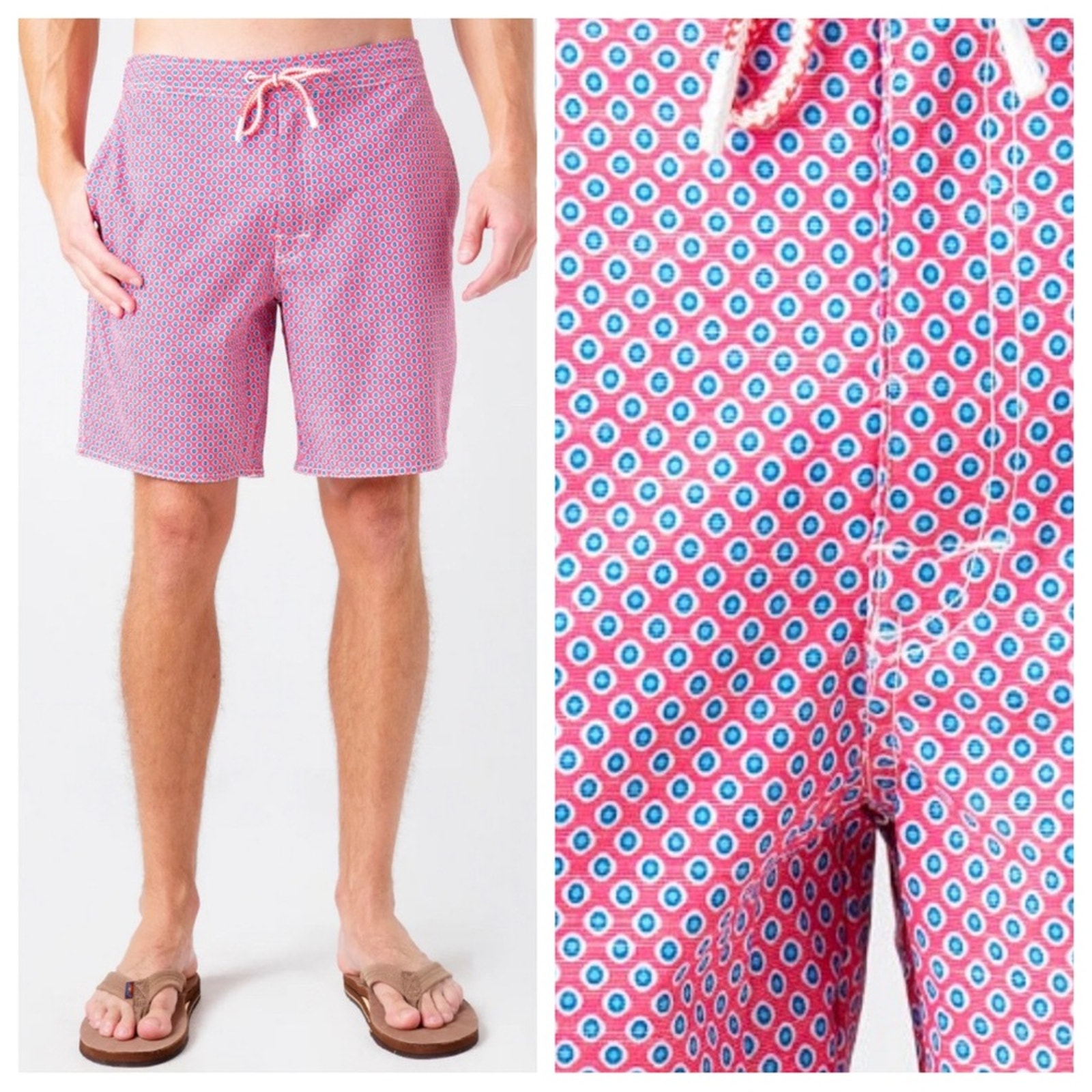 Johnnie-O Karratha Board Short Swim Trunks SZ XXL Pink Blue