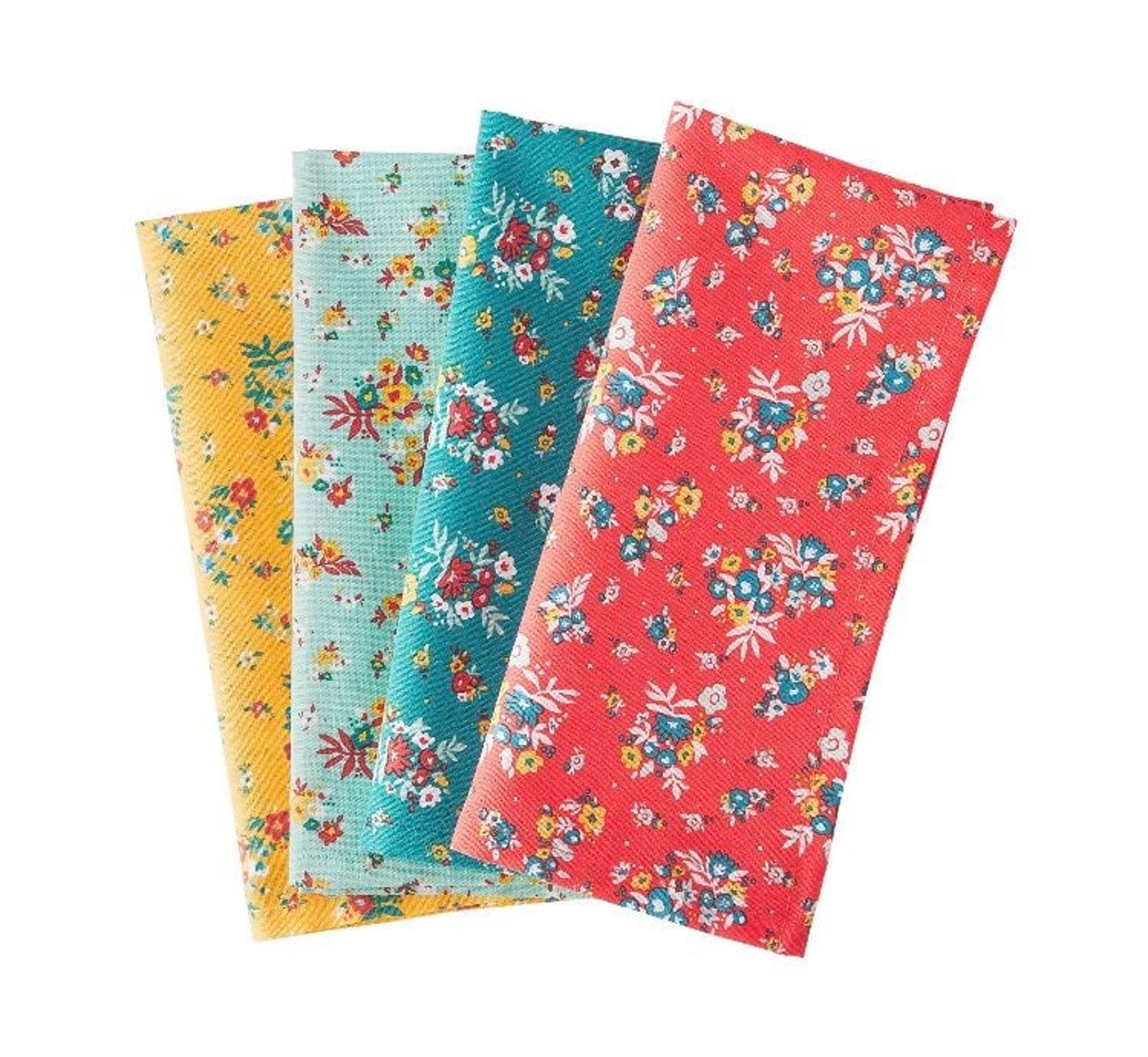Pioneer Woman Cloth Napkin Rose Ditsy 4Pc Floral Square 18"x18" New