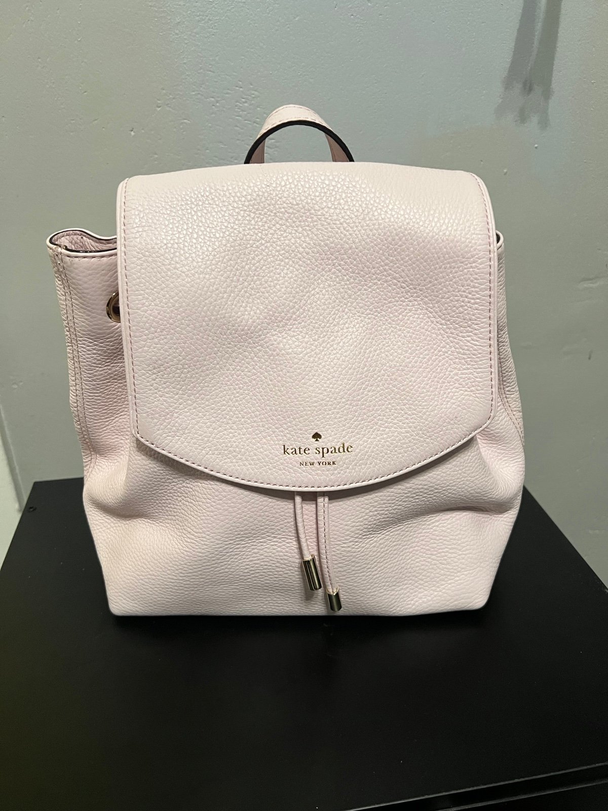 Kate Spade New York Sinch Pink Pebbled Leather Medium Flap Backpack