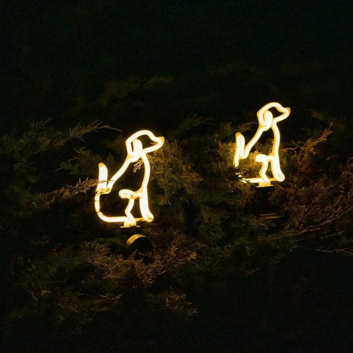 Solar LED Neon Dog Outdoor Garden Décor Stake Light I lov Dogs Makes a great