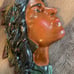 ANTIQUE MAIDEN CIGAR STORE NATIVE AMERICAN INDIAN CHALKWARE WALL PLAQUE DISPLAY￼