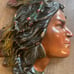 ANTIQUE MAIDEN CIGAR STORE NATIVE AMERICAN INDIAN CHALKWARE WALL PLAQUE DISPLAY￼